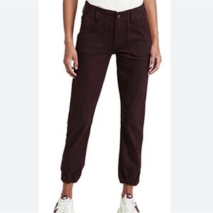 Paige Mayslie Jogger Pants Size 26 Cotton Blend In Vintage Black Cherry C13